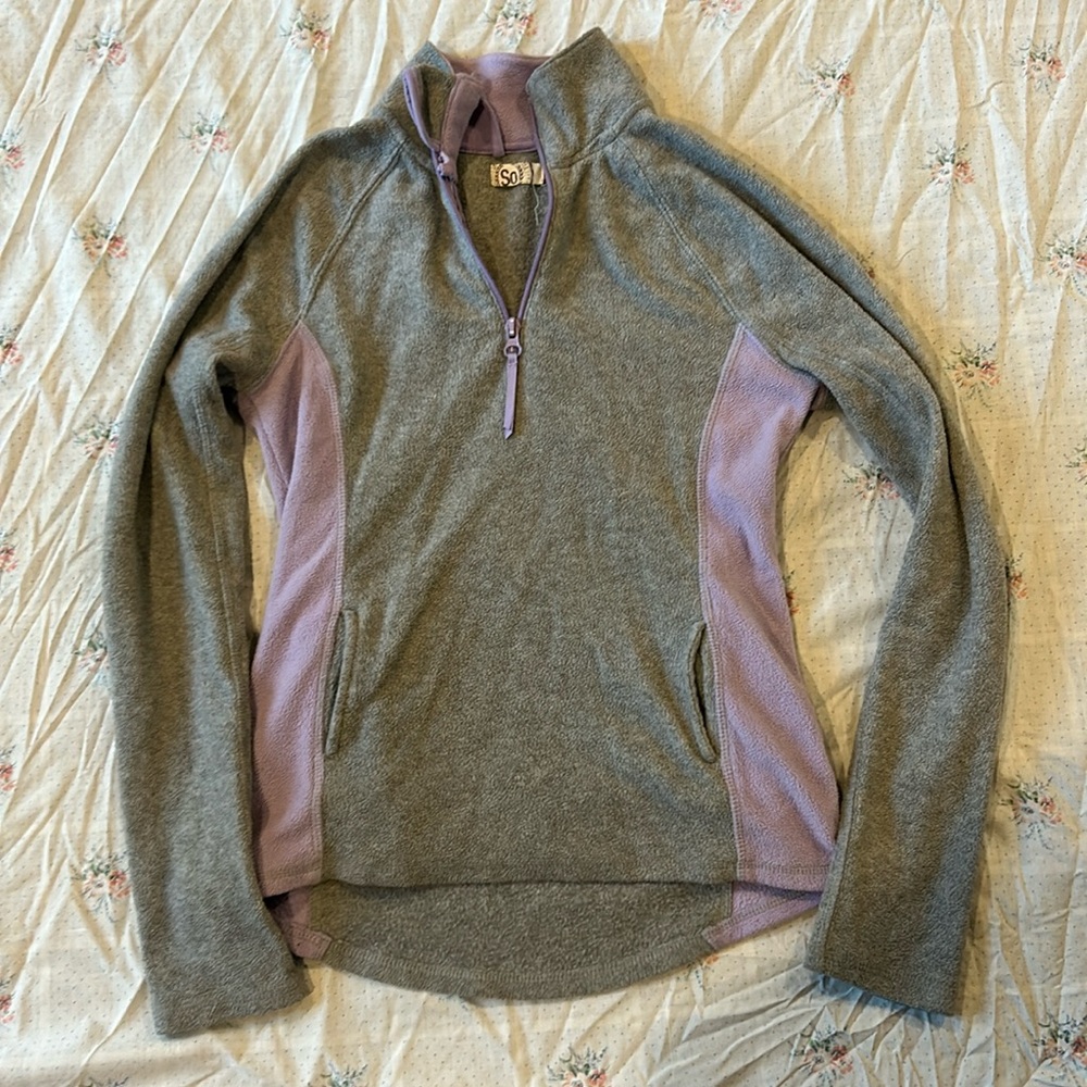 Grey and Lavender Quarter Zip